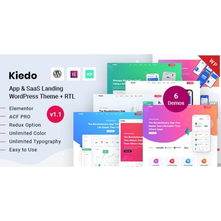 Kiedo - Uygulama ve SaaS Açılışı WordPress Teması