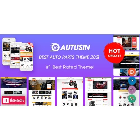 Autusin - Otomobil Parçaları ve Araba Aksesuarları Mağazası Elementor Woo Commerce WordPress Teması