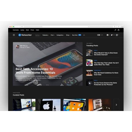 Networker - Karanlık Modlu Tech News WordPress Teması
