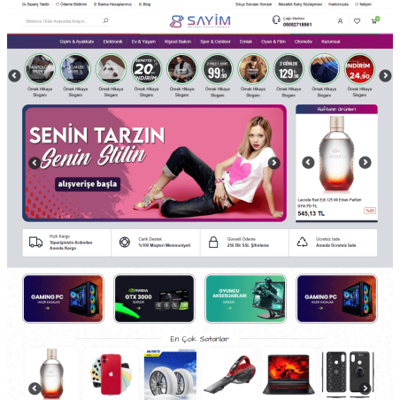 E-Ticaret Mega Mağaza Yazılım Paketi - Demo11