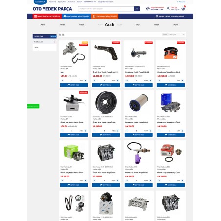 Opencart Araç Yedek Parça Satış Teması