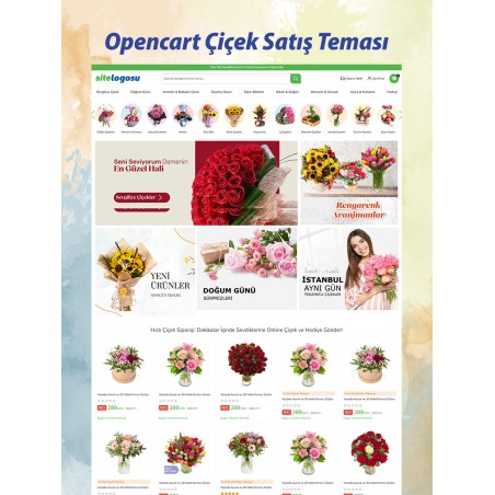 Opencart Çiçek Satış Teması 1